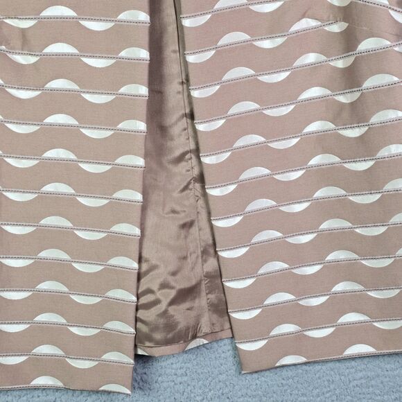 Worth Jacquard Open Front Short Sleeve Structured Jacket Tan Cream 12 Minimalist - Picture 12 of 13